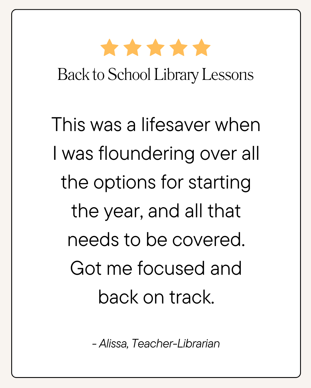 18 back to school library lessons testimonial
