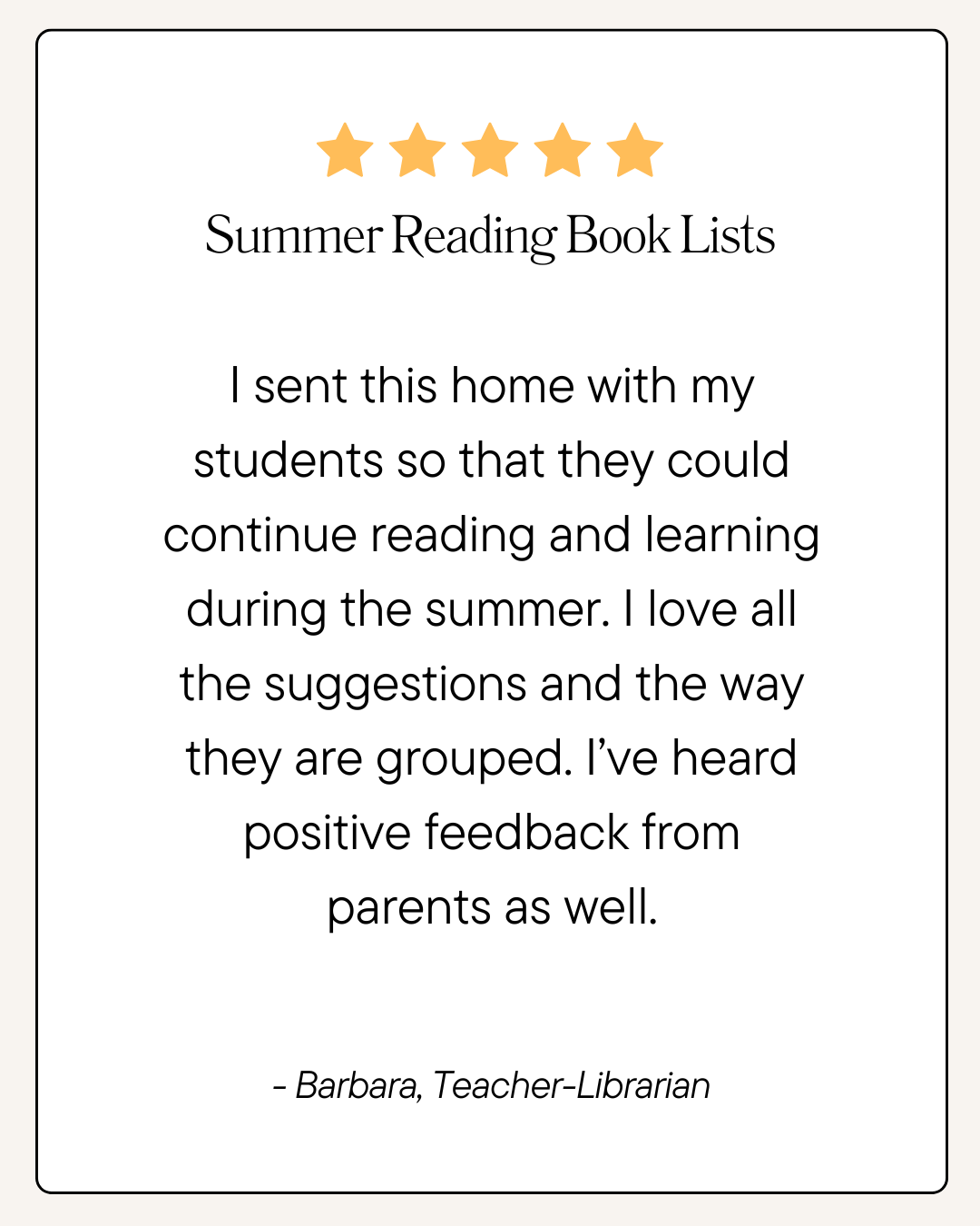 21 Summer reading book lists testimonial