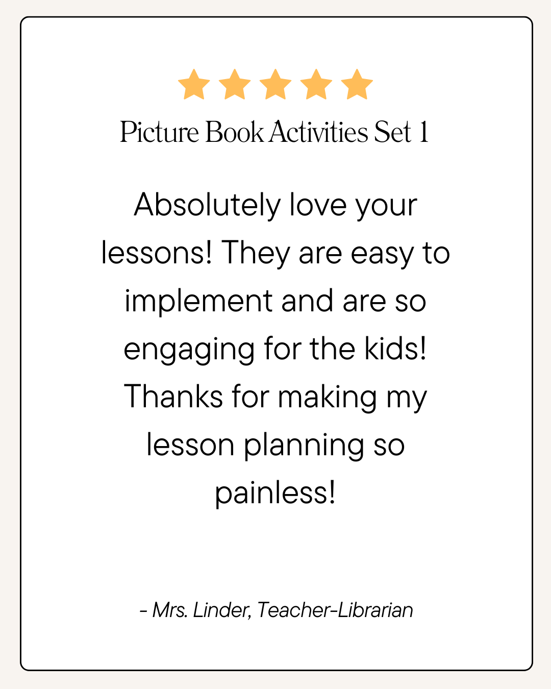 24 elementary library lessons picture book activities set 1 testimonial